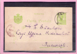 CARTA POSTALA / CAROL I  - Circulata 1913  Cu Francatura BUCURESTI / PLOIESTI - Storia Postale