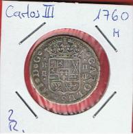 ESPAÑA   -  Carlos III  2  Reales  1760  Ceca MADRID - Andere & Zonder Classificatie