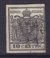Lombardei & Venetien 1850 Mi. 2    10 C Wappen Min. 80 € (2 Scans) - Eastern Austria