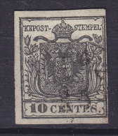 Lombardei & Venetien 1850 Mi. 2    10 C Wappen Min. 80 € (2 Scans) - Levante-Marken