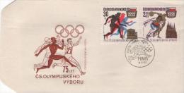 TCHECOSLOVAQUIE 188ç 1892 FDC ETB Premier Jour : JEUX OLYMPIQUES Discobole Athlète Grec Prague 1971 - FDC