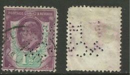 GB 1902 - 11 KEV11 1 1/2d Purple/green Perfins M C.. ( 1313 ) - Gezähnt (perforiert)