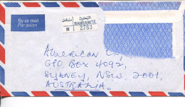 (stamp 70)  Registration Label Posted From Bahrain To Australia - Bahrain (1965-...)