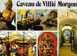 69 VILLIE MORGON Caveau Cru Morgon Beaujolais, Vendangeurs Style Vitrail - Villie Morgon