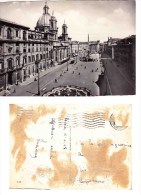 *Cartolina Lazio Roma Piazza Navona Viaggiata 1958 Senza Francobollo-Postcard-Cart E Postale - Mehransichten, Panoramakarten