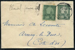 TUNISIE - ENTIER POSTAL TYPE N° 31 + N° 31, OBL. DE TUNIS POUR LA COTE D'OR EN 1908 - B - Lettres & Documents