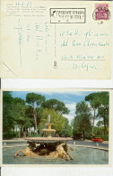 Roma: Villa Borghese - Fontana Dei Cavalli Marini. Cartolina Vg 1961 Timbro Targhetta Jolly Hotels - Visitate L'Italia - Parques & Jardines