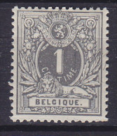 Belgium 1880 Mi. 23 C   1 C Ziffer Und Liegender Löwe Lion Perf. 14, Ownermark, MH* (2 Scans) - 1869-1888 León Acostado