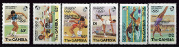 Gambie ** N° 559 à 564 - Vainqueurs Aux J.O. De Los Angeles (poids, Saut, Lutte, Gym., Natation, Plongeon) - Gambia (1965-...)