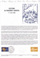 Document Philatélique Officiel, Élections Au Parlement Européen, 17 Juin 1984, Strasbourg, 1984 - Institutions Européennes