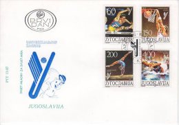 YUGOSLAVIA 1987 Universiade Games FDC.  Michel 2230-33 - FDC