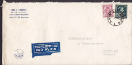 Belgium Per VLIEGTUIG Par Avion Label INCOMINTRA BRUXELLES 1947 Cover Lettre To Denmark CHABEX Cachet - Briefe U. Dokumente