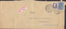 Denmark Registered Recommandé Einschreiben Label SØNDER OMME 1947 Cover Brief (2 Scans) - Briefe U. Dokumente