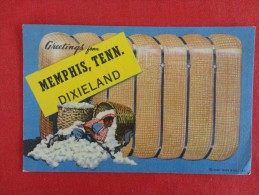 - Tennessee > Memphis   Black Americana ---Man Sleeping On Cotton Bale  Dixieland Linen 1956 Cancel Ref 1256 - Memphis