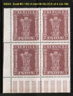 INDIA   Scott  # O 150**  VF MINT NH CORNER BLOCK Of 4 - Ungebraucht