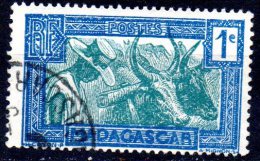 MADAGASCAR 1930 Zebus - Green And Blue - 1c. FU - Oblitérés