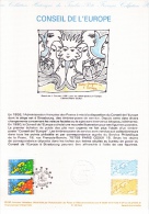 Beau Document Philatélique Officiel, Conseil De L´Europe, Timbres-poste De Service, 1990 - EU-Organe