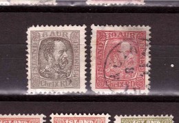 ICELAND 1902  King Christian  Michel Cat N°38-39  Used Defectous - Oblitérés