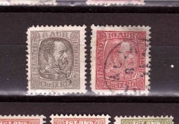 ICELAND 1902  King Christian  Michel Cat N°38-39  Used Defectous - Gebraucht