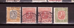 ICELAND 1907  King Christian  Michel Cat N°48-49x2-53  Used - Usati