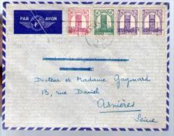 Maroc Lettre Par Avion CAD Rabat 5-12-1944 ? / 4 Tp Pour Dr Gaymard Asnières - Briefe U. Dokumente