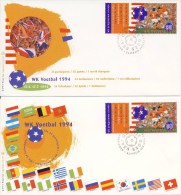 2 FDC´s WK Voetbal / WC Football 1994 - 1994 – Verenigde Staten