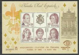 SPAIN - 1984 Espana Expo (Royal Family) Souvenir Sheet MNH ** - Blocks & Sheetlets & Panes