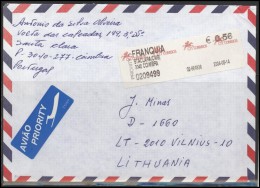 PORTUGAL Brief Postal History Envelope Air Mail PT 001 ATM Machine Stamps - Máquinas Franqueo (EMA)