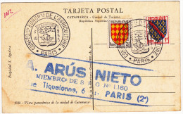 Tarjeta Postal / Argentine / Vista Panoramica De La Ciudad De Catamarca / 3 Timbres / Stamps / 1955 - Postal Stationery