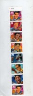 U.S.A: 1993  Bande Timbres MNH Chanteurs De Rock &  Roll Et De Rhythm & Blues E. Presley Otis Redding B. Holly Etc.... - Multiples & Strips