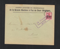 Brief Dour 1916 Überwachungsstelle Mons - Armée Allemande