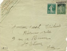 ENTIER POSTAL  # FACADE ENVELOPPE 147 X 112 # SEMEUSE LIGNEE 15 C VERT  # 1906 #  REF :STORCH -FRANCON # B 14 # - Buste Postali E Su Commissione Privata TSC (ante 1995)