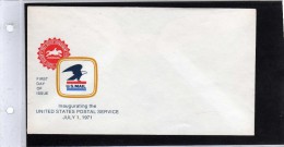 U.S.A: 1971 Belle Enveloppe Prêt à Poster "inauguration De L'USPS" - 1961-80