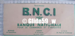 Buvard B. N. C. I. Banque Nationale Pour Le Commerce Et L'Industrie (Béthune - Carvin - Lens) - 2 - Bank En Verzekering