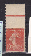 FRANCE N°138 10C ROUGE TYPE SEMEUSE CAMEE LEGER PI QUAGE A CHEVAL NEUF SANS CHARNIERE - ....-1929