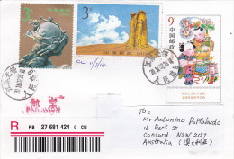 China 2014 Registered Cover To Australia - Gebruikt