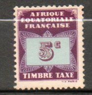 A E F  Taxe 5 Violet Brun Bleu Clair 1937 N°1 - Neufs