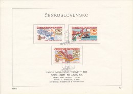 Czechoslovakia / First Day Sheet (1984/17) Bratislava: Telecommunications, Transportation, Pipeline; Painter Jiri Kodejs - Gaz