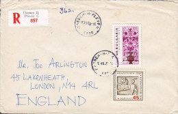 Bulgaria Registered Recommandé Einschreiben PLEVEN Label 1960 Cover Lettera To LONDON England (2 Scans) - Covers & Documents