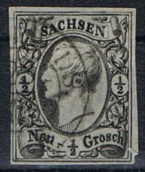 Sello 1 Neu Groschen SAJONIA, Sachsen, Saxe, Estado Aleman, Num 7 º - Saxony