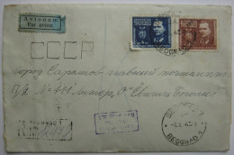 YUGOSLAVIA TO RUSSIA 1945. Recommended Airmail - VOENNAJA CENZURA Cancel Back - PI01/31 - Cartas & Documentos