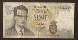 België Belgique Belgium 15 06 1964 20 Francs Atomium Baudouin. 1 N 7876462 - 20 Francs