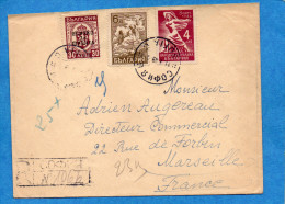 MARCOPHILIE-lettre-REC -BULGARIE Cad Ja 1949-afft 3 Stamps N°481+494+N°14 Guerre -pour Françe - Lettres & Documents