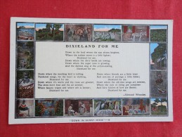 Dixieland For Me Poem By Edmund Wheatley  Not Mailed Ref 1260 - Presidenten