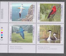 Canada 1997 # 1634a Lower Left OR  Lower Right Se Tenant Inscription Block   1631 To 1634 Birds MNH - Blocks & Kleinbögen