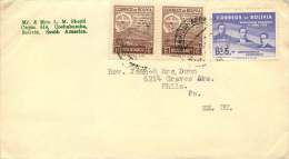 Delcampe - 1952  Letter To The USA  Sc 339 X2, 383 - Bolivien