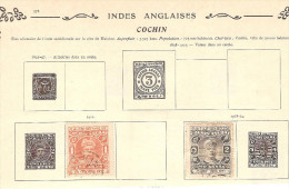 COCHIN  / Lot De 2 Timbres Oblitérés De 1911 Et 1918 Oblitéré Sur Fragment Avec  Charnière - Cochin