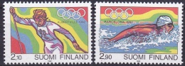 FINLANDIA 1992 -JUEGOS OLIMPICOS BARCELONA Y ALBERTVILLE - YVERT Nº  1127-28 - MICHEL 1161-1162 SCOTT 878-879 - Nuovi