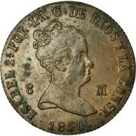 Monnaie, Espagne, Isabel II, 8 Maravedis, 1850, Jubia, SUP, Cuivre, KM:531.2 - Premières Frappes
