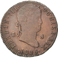Monnaie, Espagne, Ferdinand VII, 8 Maravedis, 1825, Segovia, TTB, Cuivre - Eerste Muntslagen
